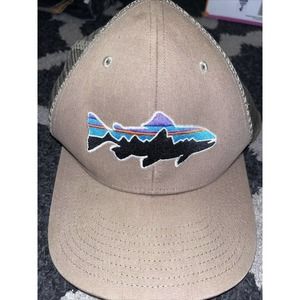 Patagonia Fitz Roy Trout Mesh Cap One Size Brown Snap Trucker
